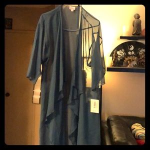 Blue w/white polka dots Shirley kimono